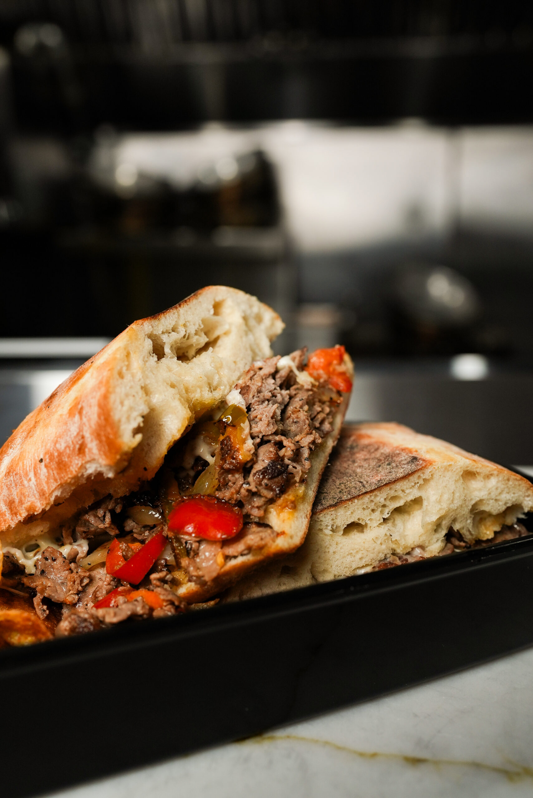 Freshly made Italian sandwich for takeout